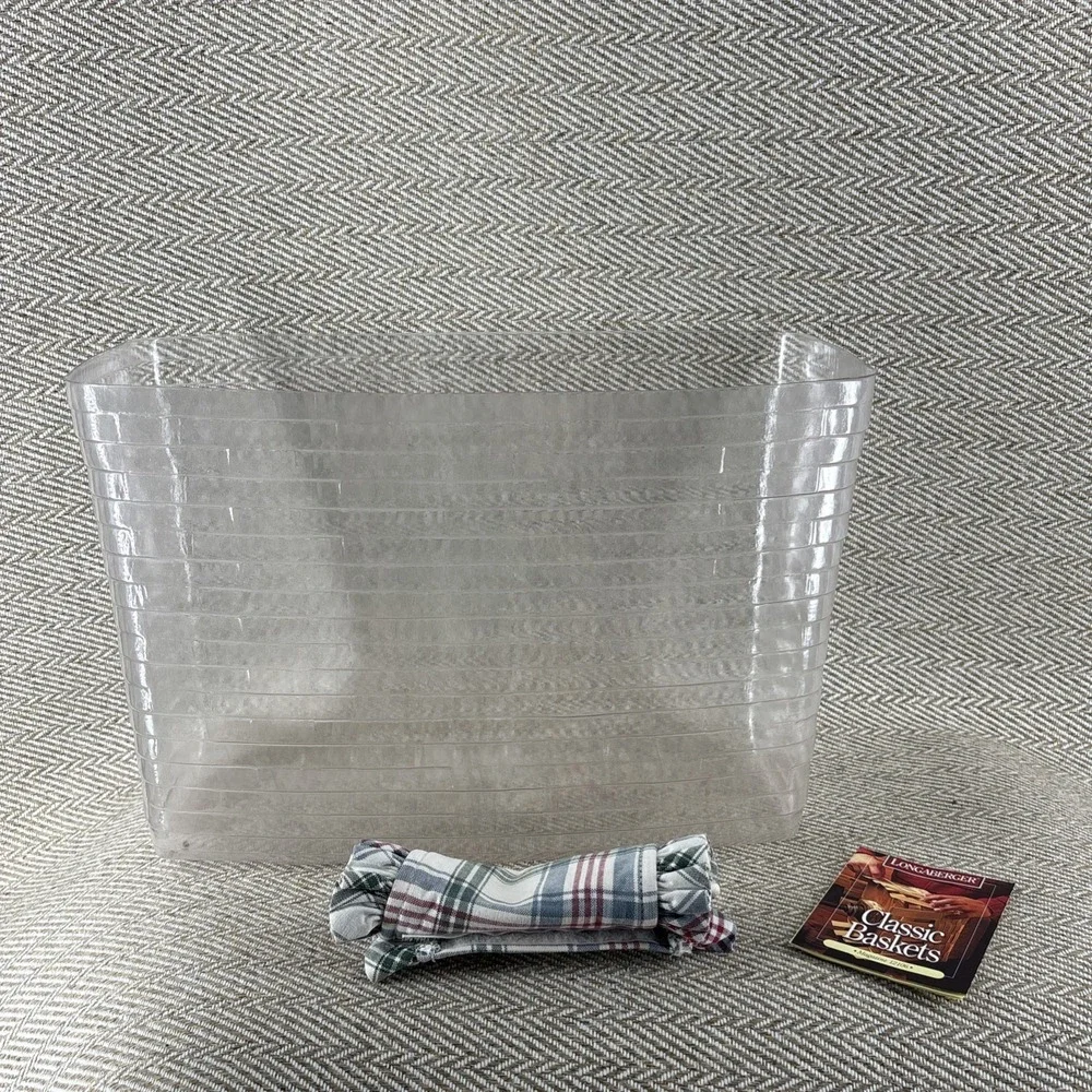 1997 Longaberger Classic Stain Magazine Basket & Liner Tie On 500 Club